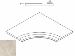 620090000196 WHITE BORDO SVASATO ANGOLARE ROUND 30 60x60