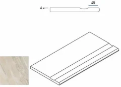 620090000198 WHITE BORDO SVASATO ROUND 30x60