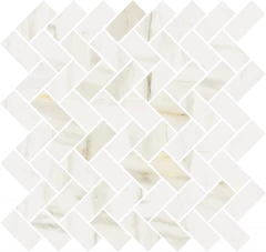 620110000213 Stellaris Carrara Ivory Mosaico Cross Nat 31.5x29.7