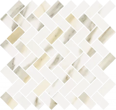 620110000212 Stellaris Calacatta Gold Mosaico Cross Nat 31.5x29.7