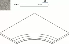 620090001025 Grey Bordo Svasato Angolare Round 60x60
