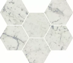 620110000065 Charme Extra Carrara Mosaico Hexagon 25x29