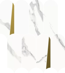 620110000229 Stellaris Statuario White Mosaico Elegant Lux 32.5x36.1