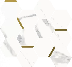 620110000220 Stellaris Statuario White Mosaico Chic Nat 28.3x32.8
