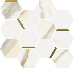  620110000221 Stellaris Calacatta Gold Mosaico Chic Nat 28.3x32.8