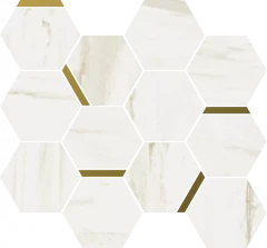 620110000222 Stellaris Carrara Ivory Mosaico Chic Nat 28.3x32.8