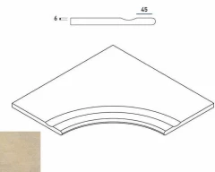  620090000244 SAND BORDO SVASATO ANGOLARE ROUND 30 60x60