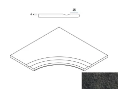 620090000662 Бортик Рум Блэк с выемкой угловой закругленный 30 X2 60x60