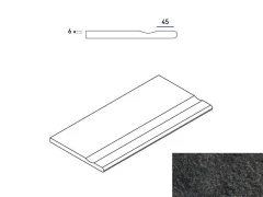 620090000664 Бортик Рум Блэк с выемкой закругленный X2 30x60