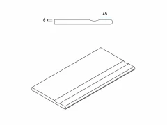  620090000696 Бортик Скайфолл Гриджио Альпино с выемкой закругленный 30x60