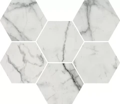  620110000046 Charme Evo Statuario Mosaico Hexagon 25x29