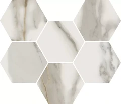 620110000047 Charme Evo Calacatta Mosaico Hexagon 25x29
